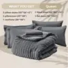 HYMOKEGE Queen Comforter Set Seersucker 7 Pieces, All Season Luxury Bed in a Bag for Bedroom, Bedding Set with Comforters 5