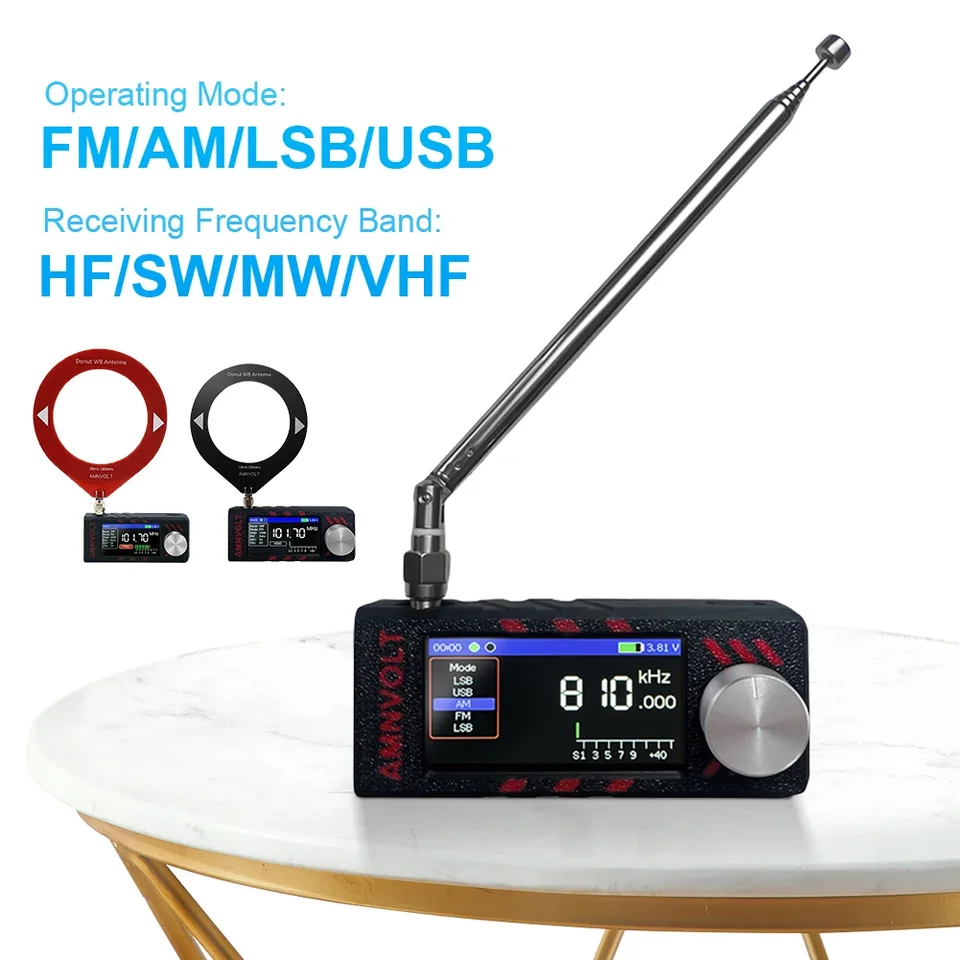 Si4732 Mini Radio DSP V4 – Ricevitore FM AM SSB All Band, Schermo IPS 1,9”, Altoparlante 1W, Antenna Telescopica, Perfetta Per Viaggi E Radioamatori