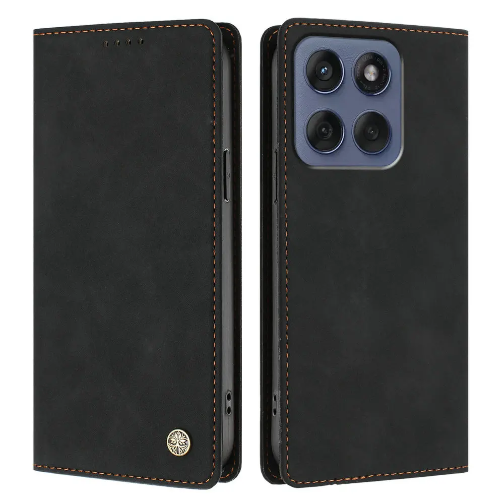 Leather Wallet Magnetic Flip Case - Edge70 Fusion Plus 5G