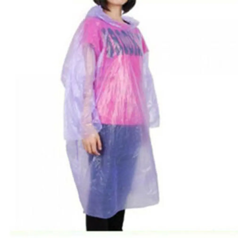 Rain Poncho Disposable Raincoat 1 Pc Disposable Raincoat Adult Raincoat Waterproof Emergency Rain Poncho Portable Outdoor Travel Camping Color Random