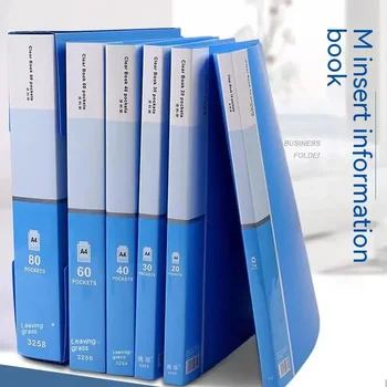 Cartella di file A4 da 30/40/60/80/100 pagine Libro dati di grande capacità Archiviazione di documenti Prodotti di archiviazione Inserisci libretto di carta di prova
