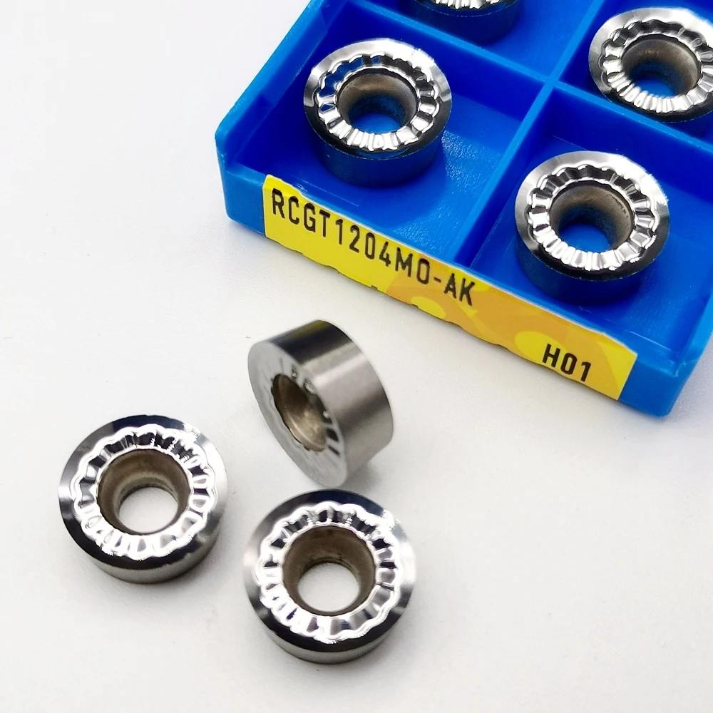 

Режущий инструмент, металлический токарный станок из твердого сплава RCGT1204 MO-AK, внешняя карбидная вставка из нержавеющей стали, токарный инструмент CNC RCGT