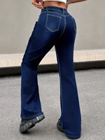 Women's plus Size High Waist Jeans Button Closure Design for Daily Campus And Cool Style Suitable for All Ages - Image 4