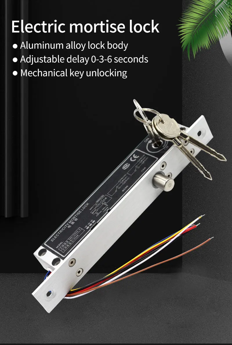 B9L B10LDC12V Electric Lock Alloy Deadbolt Time Delay Fail Secure Mortise Drop B