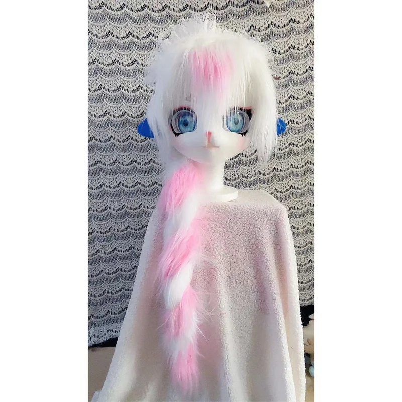 Premade Fursuits Head Cat Maid Braided Kigurumi Furry Full Head Mask Lolita Cosplay Costumes Animal Furries Partial Fursuit