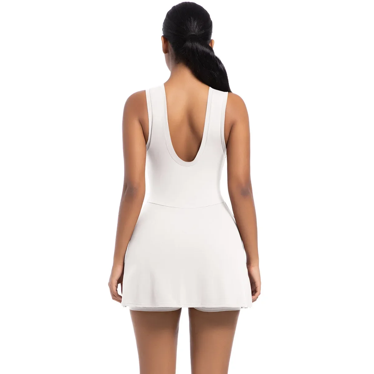 Tennis Skirt Sport Dresses Women Solid Color Fitness Workout Tennis Outfit Women Dress with Shorts Golf Wear for Woman Clothing