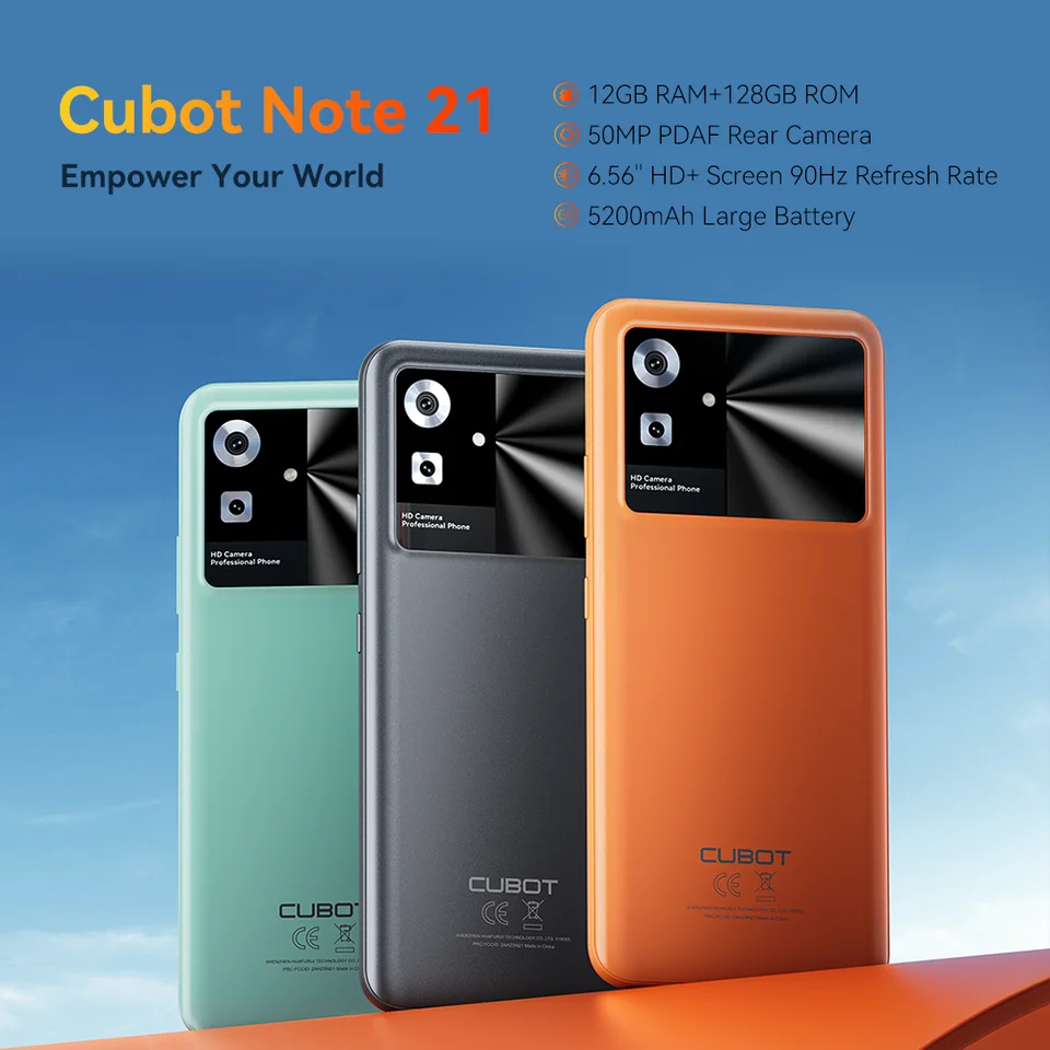 Smartphone Cubot Note 21 128gb y 6 gb de ram naranja