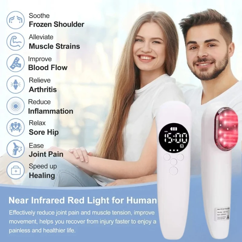 Handheld 650nm+808nm Cold Laser Device Rechargeable LLLT for Muscle Repair & Pet Pain Management