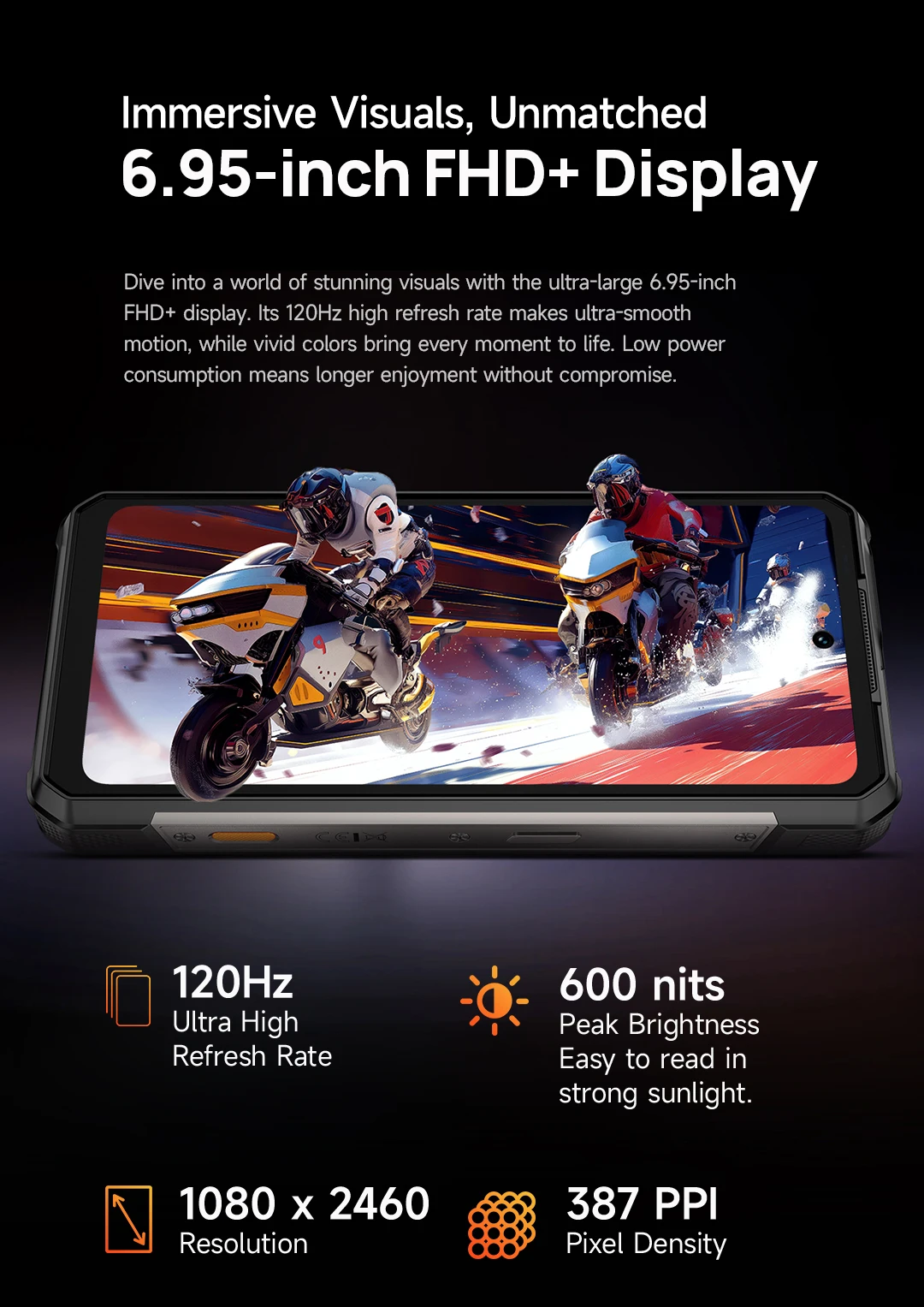 Ulefone Armor 34+ 25500mAh Rugged Phone 5G AI Smartphone Android 15 Up to 32GB+512GB 64MP Night Camera 6.95" 120Hz Display NFC