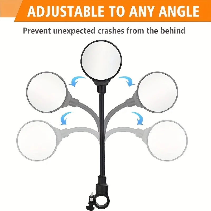 Description Picture 3 of item1/2PCS Bicycle Rearview Mirror 360 Degree Bike Rear View Mirror Wide-Angle Convex Bike Handlebar Mirrors Fit 22-32mm Bike Part