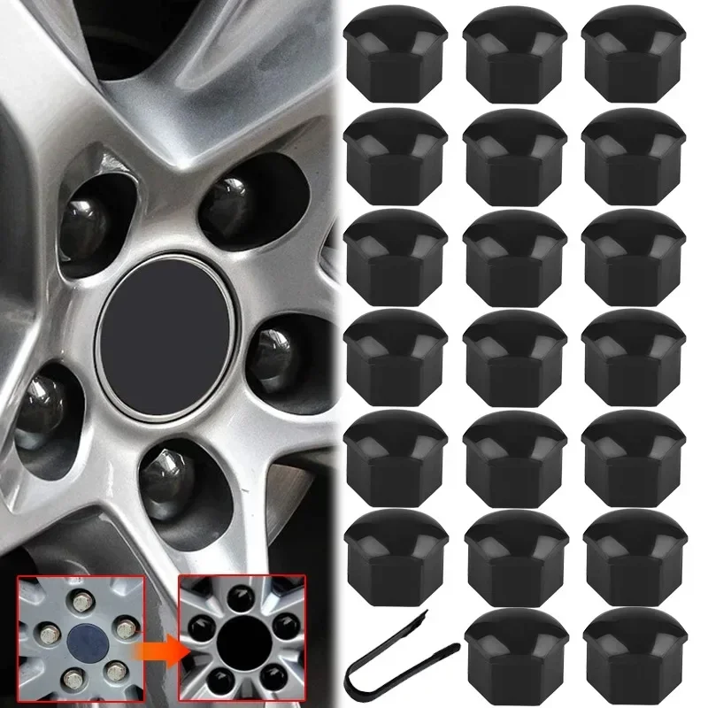 20-Piece Car Wheel Nut Protection and Decoration Caps - Anti-Rust Bolt Covers