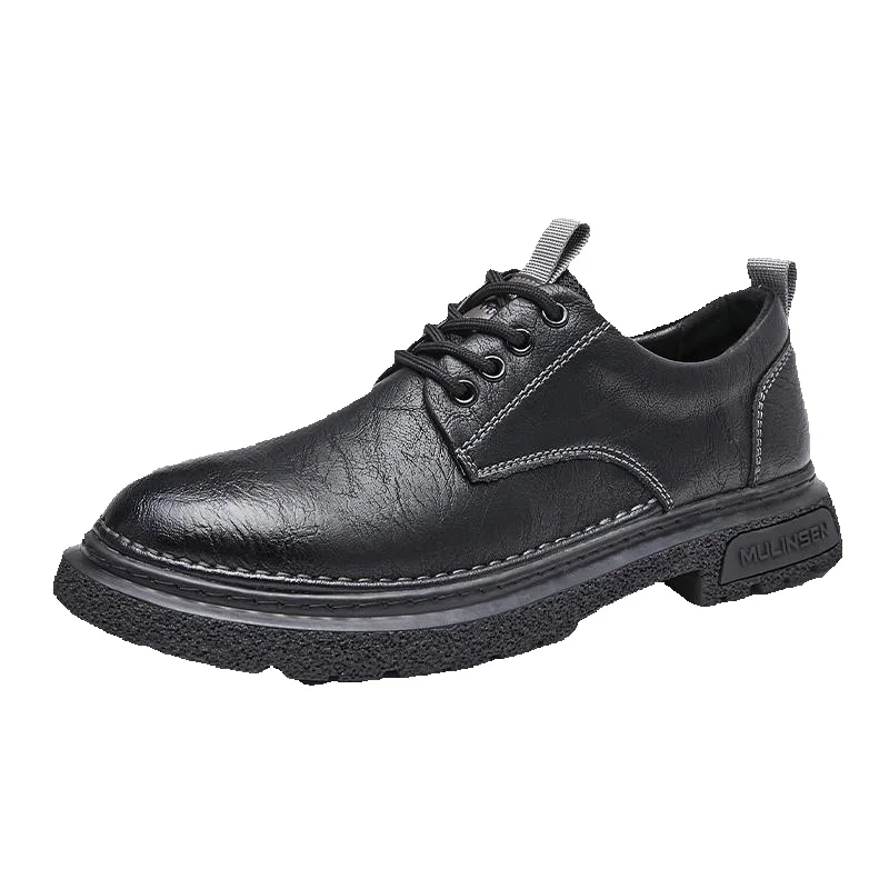 Regal Footwear Mulinsen Leather 2024 New Black Shoes Men's Soft Sole Casual British Style Low-top Martin Boots Men Y_voghion.com