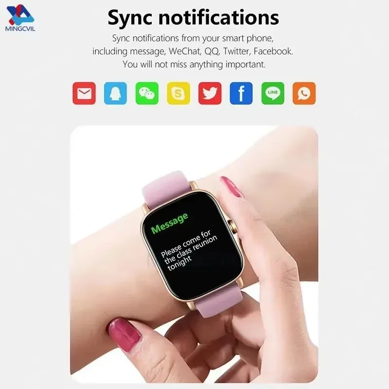 MINGCVIL Sports Smart Watch Fitness Clock Health Monitor Waterproof Smartwatch Wireless Call Watches For Xiaomi IOS Men Women 2