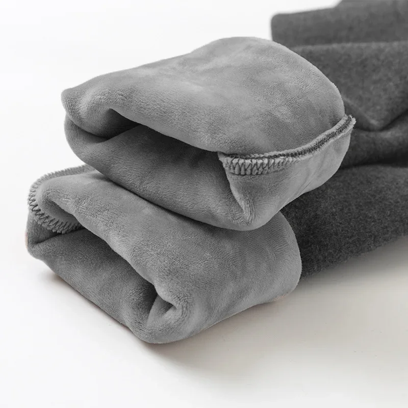 Women Velvet Lined Slim Thick Pants Winter 100% Cotton Add Velvet Leggings High Waist Ovesized 6xl Warm Ankle-length Pencil Pant