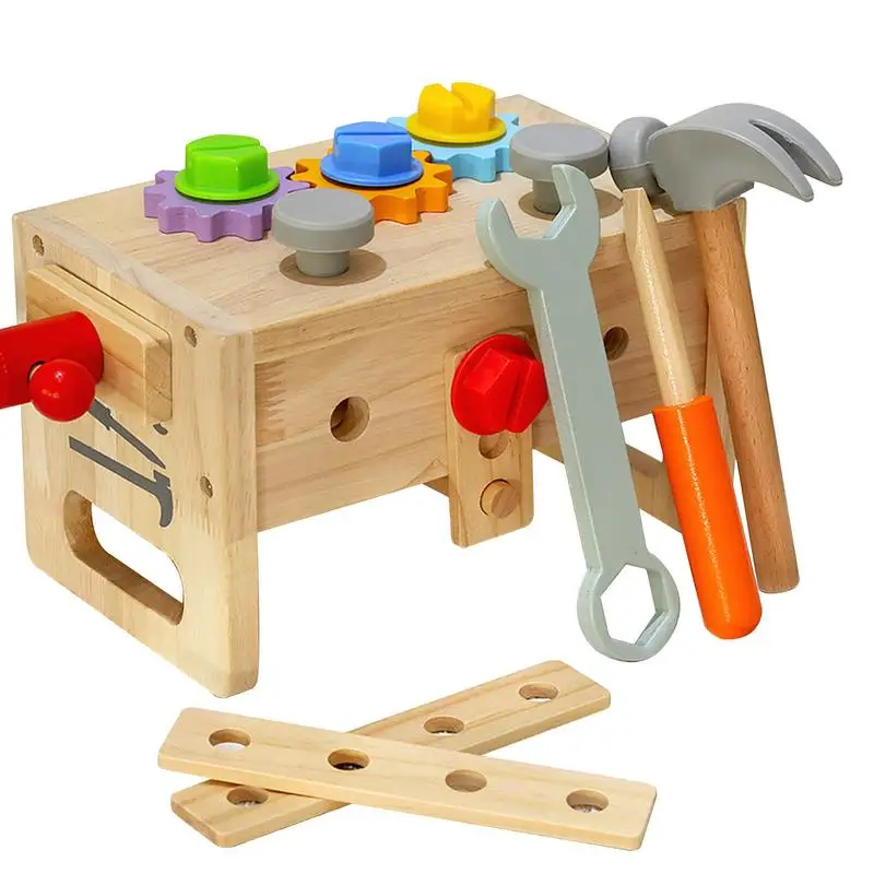 

Kids Tool Set Wooden Educational Sensory Learning Toy Classroom STEM Toy Fine Motor Skills Toys Preschool Sensory Toys Portable