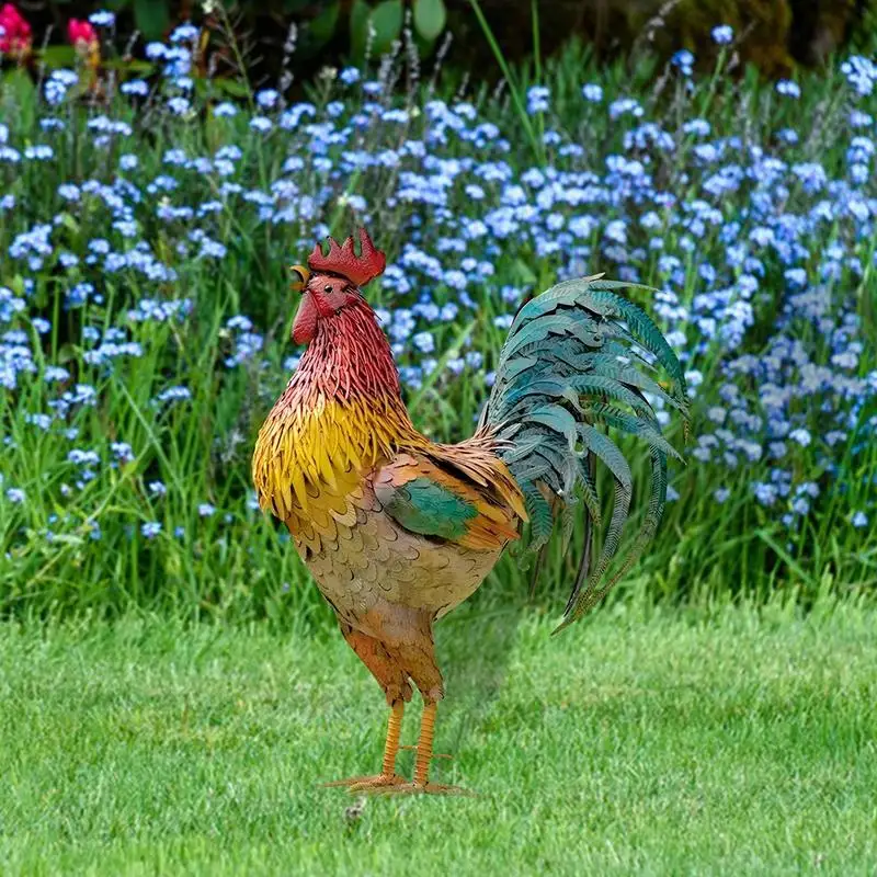 Sollbry Statua Di Gallo, Scultura Di Pollo, Statuette In Acrilico Decorazioni Da Giardino Ornamenti Per Esterni Fattoria Patio 84679953