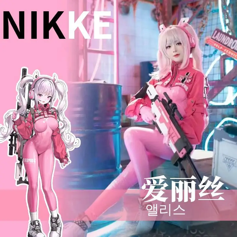 Cosplay Costumes Cosplay Wigs Women&rsquo;s Nikki Alice Cosplay Costume Bodysuit Ear Gloves Wig Cat suit