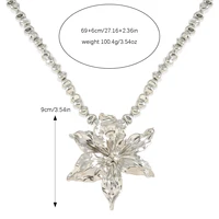 Girlgo Zaa 2024 alliage fleur CCB collier de perles exagéré élégant Banquet mariage bijoux pour femmes 6