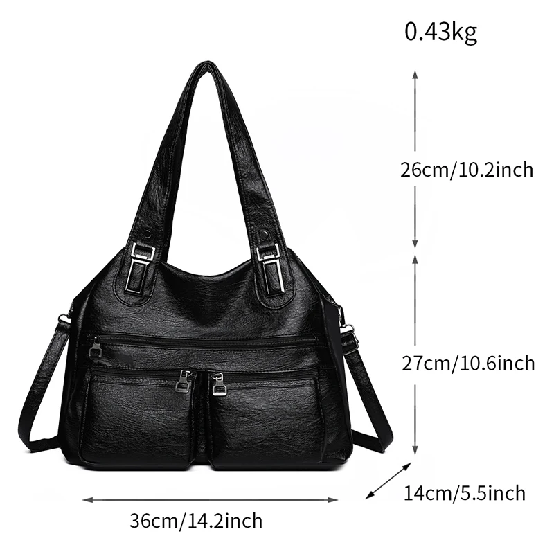 Women's retro handbag, shoulder bag, zipper closure, work and travel bag - durable - large capacity bag