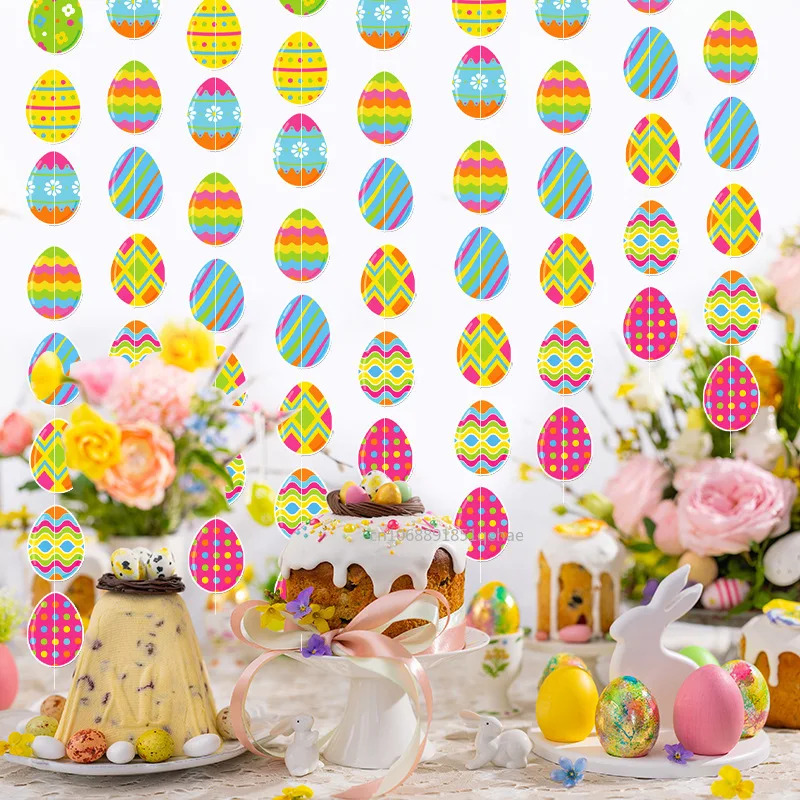 2025 Easter Day Pendent Easter Eggs Hanging Ornaments Spring Easter Party Banner Decor Door Hangers Party Decoration