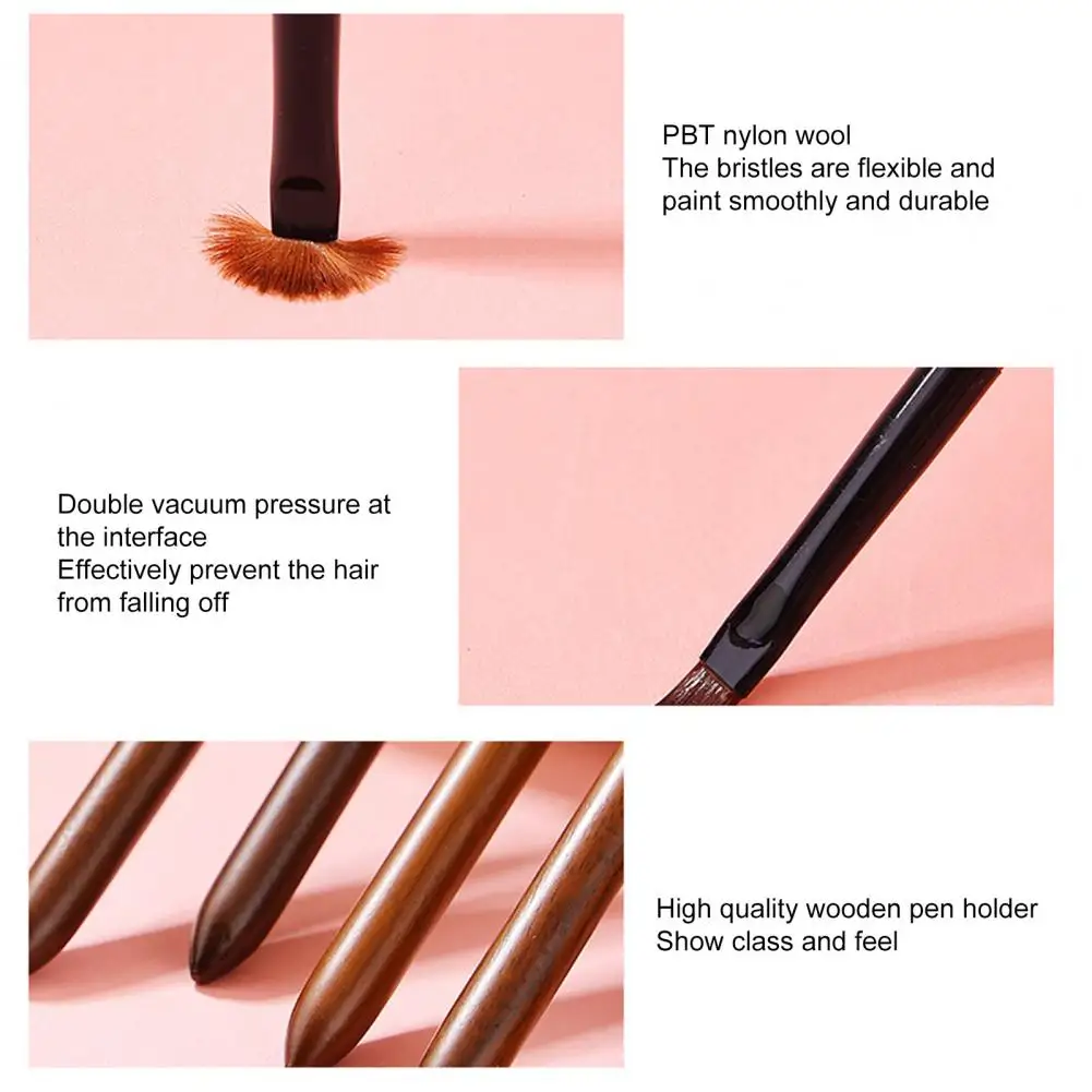 Anti-break Stripe Dotting Nail Art Brush DIY Sandalwood Pen Holder Nail Sweeping Drawing Pulling Line Pen Nail Salon Supply 5