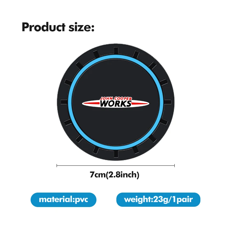 Cup Holder Coasters Car Coaster Pads 2pcs Car Anti-Slip Pad Coaster Silicone Water Cup Holder Mat For MINI Cooper S R50 R52 R53 R55 R56 F54 F55 F56 F60
