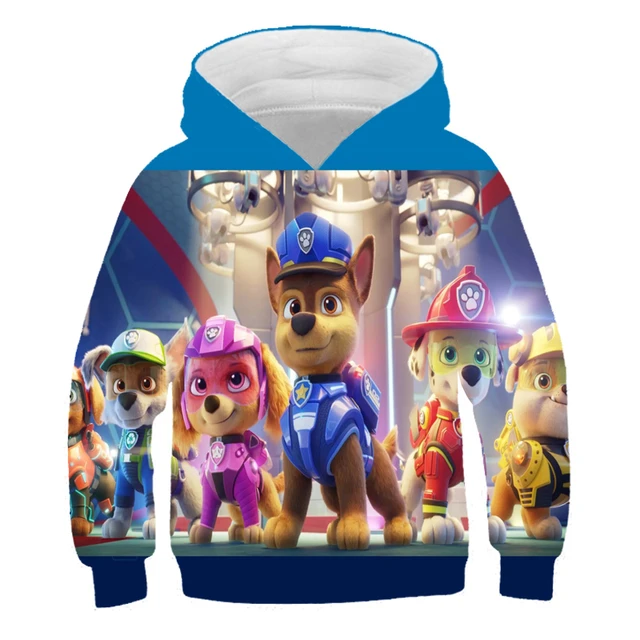 New Fashion Cute Paw Patrol Anime Hoodies Anime Boys Girls Pullovers Boys O  Neck Cotton 3D