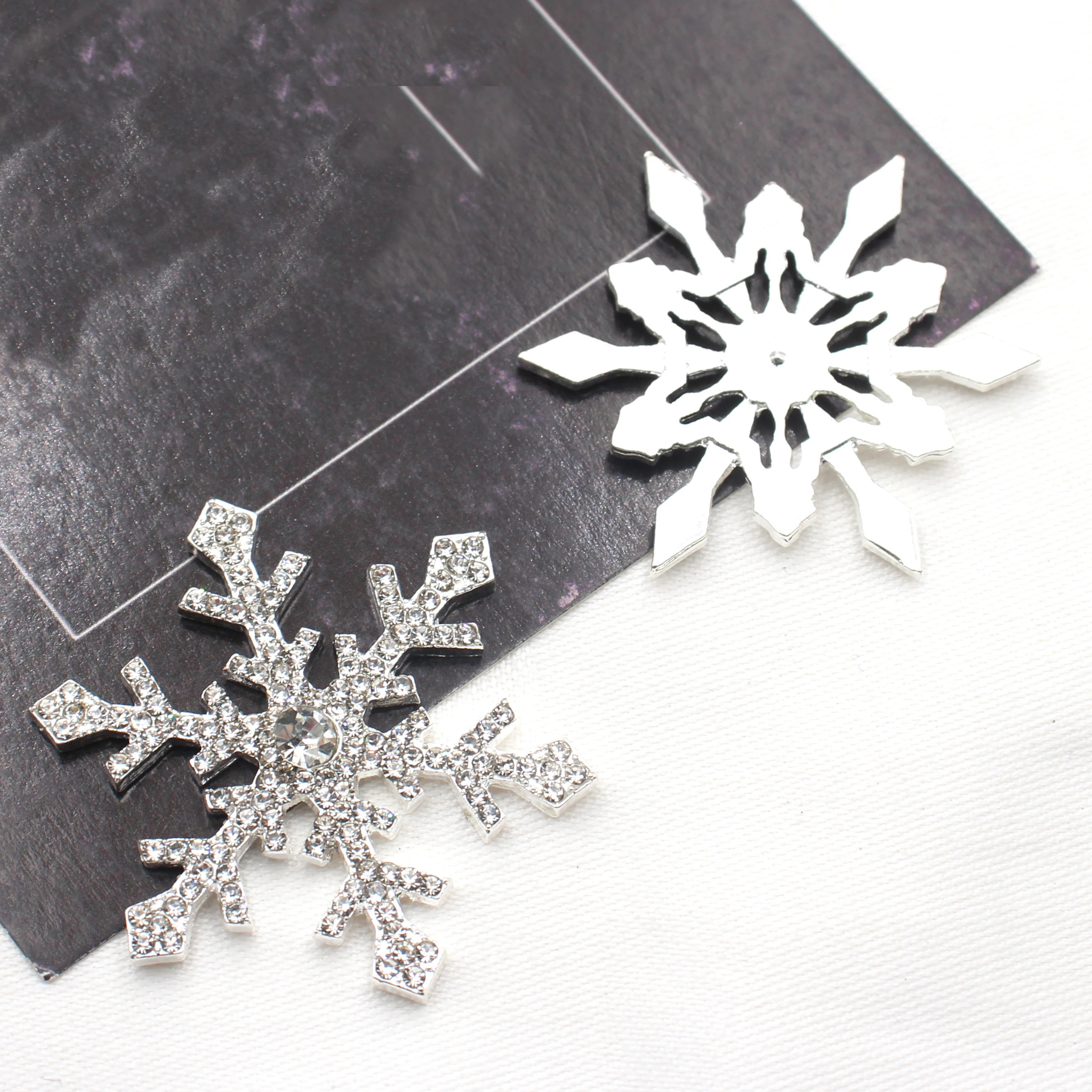 Nuevo 5 unids/lote de botones de copo de nieve, botones de aleación cosidos a mano, decoración de boda de diamantes de imitación