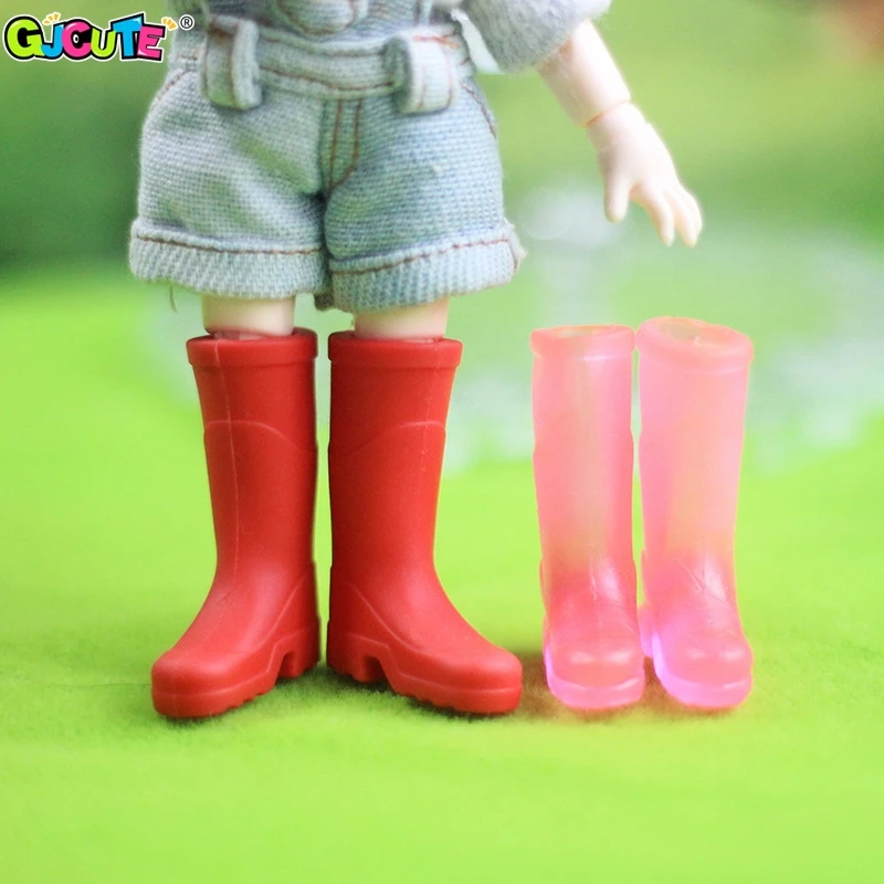 

1Pair*2Pcs 1:12 Dollhouse Miniature Long Tube Rain Boots Multicolor Rubber Rain Shoe Home Garden Yard Decor Dolls Accessories