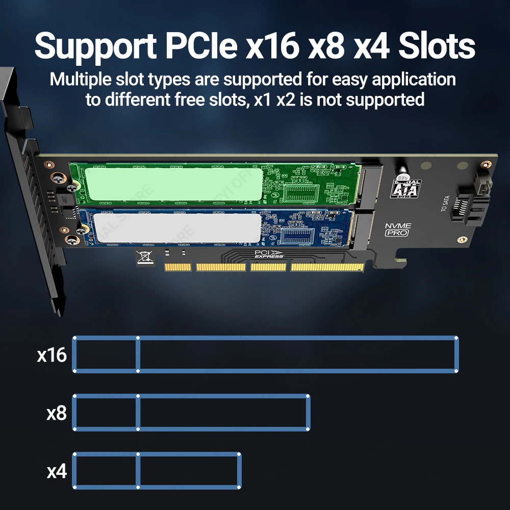 Slot Ssd Kinds Sata M Ssd Nvme Slot Dual PCIE Adapter For SATA Or