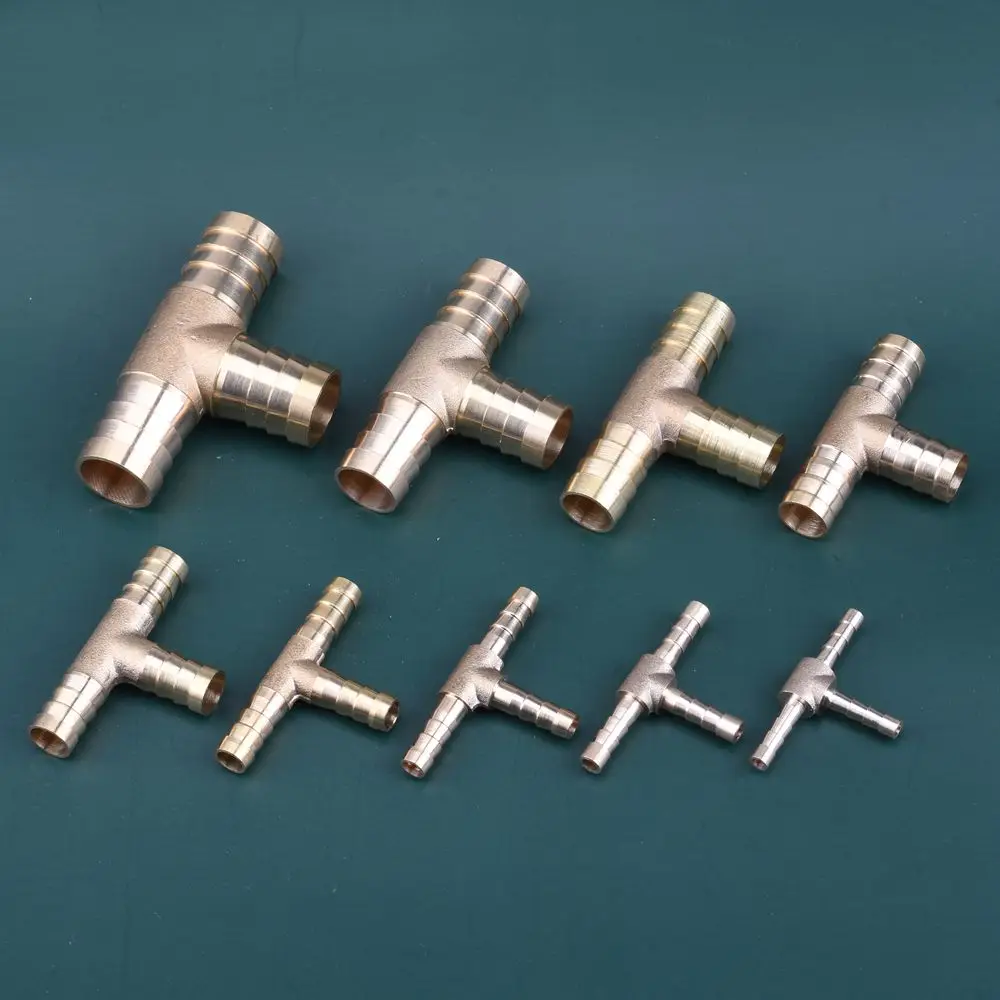 Brass T-type Hose Fittings Barb Tail Various Sizes from 4-25mm for Stable Connection hose pipe fitting,pipe fitting,tee adapter,water pipe fitting