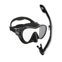 Cressi F1 Snorkeling Set Diving Mask Dry Snorkel Framless Shiny Silicone Scuba for Adults 1