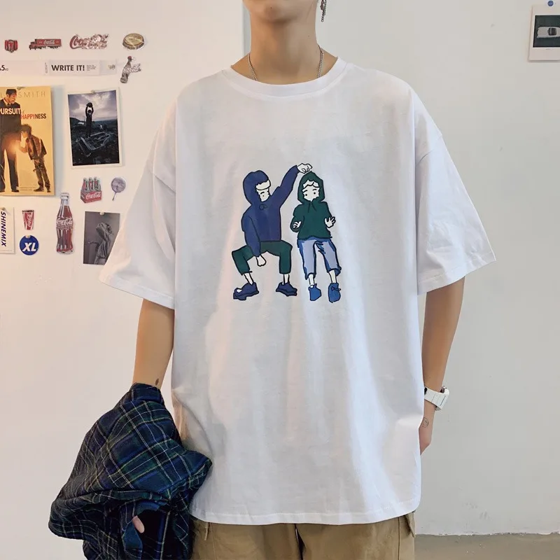 

Real shooting of 2022 summer new cotton men's short sleeved T-shirt students loose and versatile half sleeved t-shirt men