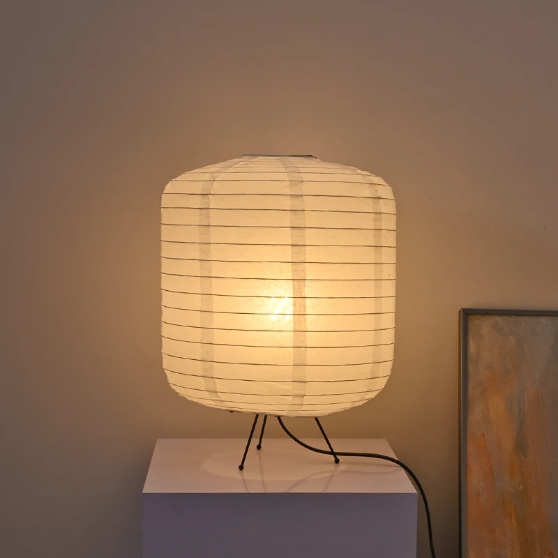 Nordisches Design von Moderne Retro Minimalistische Nachttischlampen  Japanischen Stil Reispapier Lampe : : Beleuchtung
