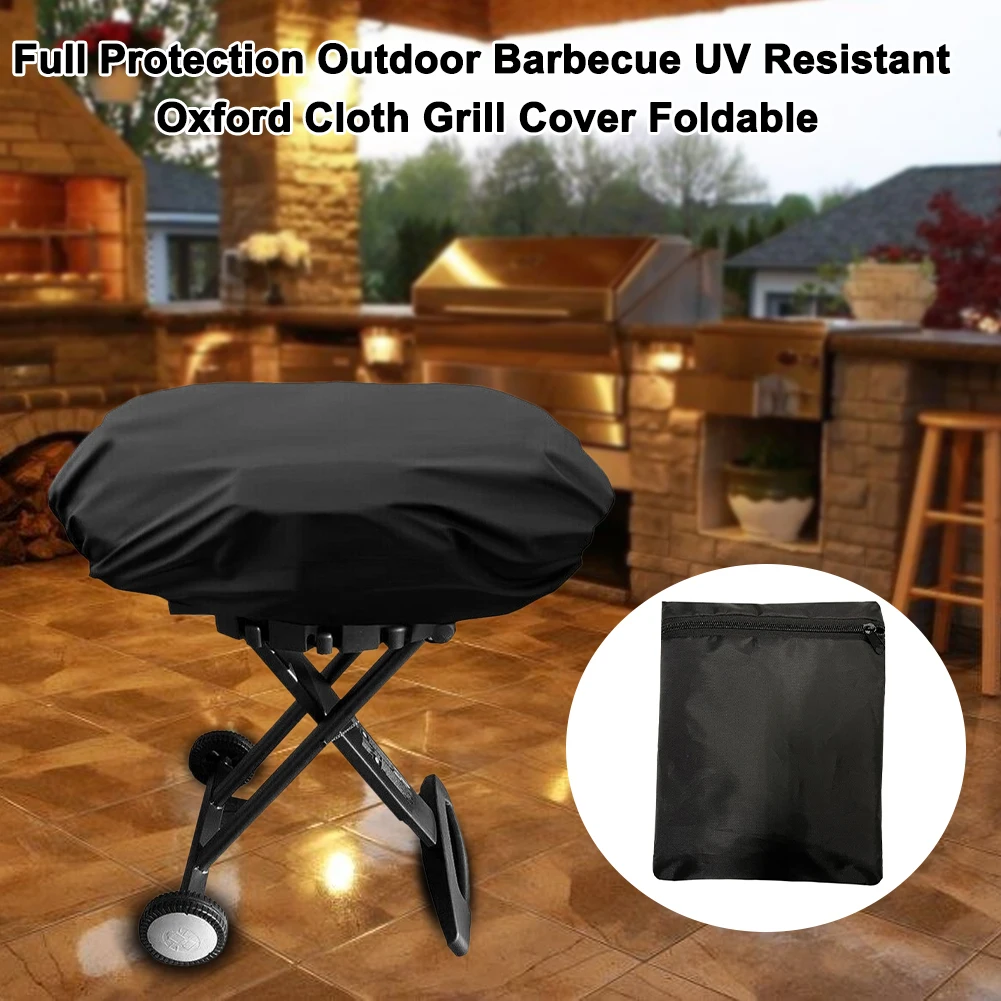 Barbecue Cover Round BBQ Cover Waterproof 210D Oxford Dust-proof Anti-UV Grill Heavy Duty Outdoor Garden Barbecue bbq cover
