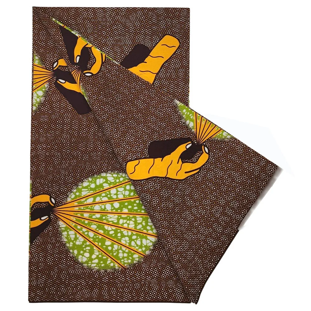 Lovely Real Wax Print Cotton Fabric Dutch Wax African Cloths 6 Yards For Sewing Good-Looking Garment 10W4