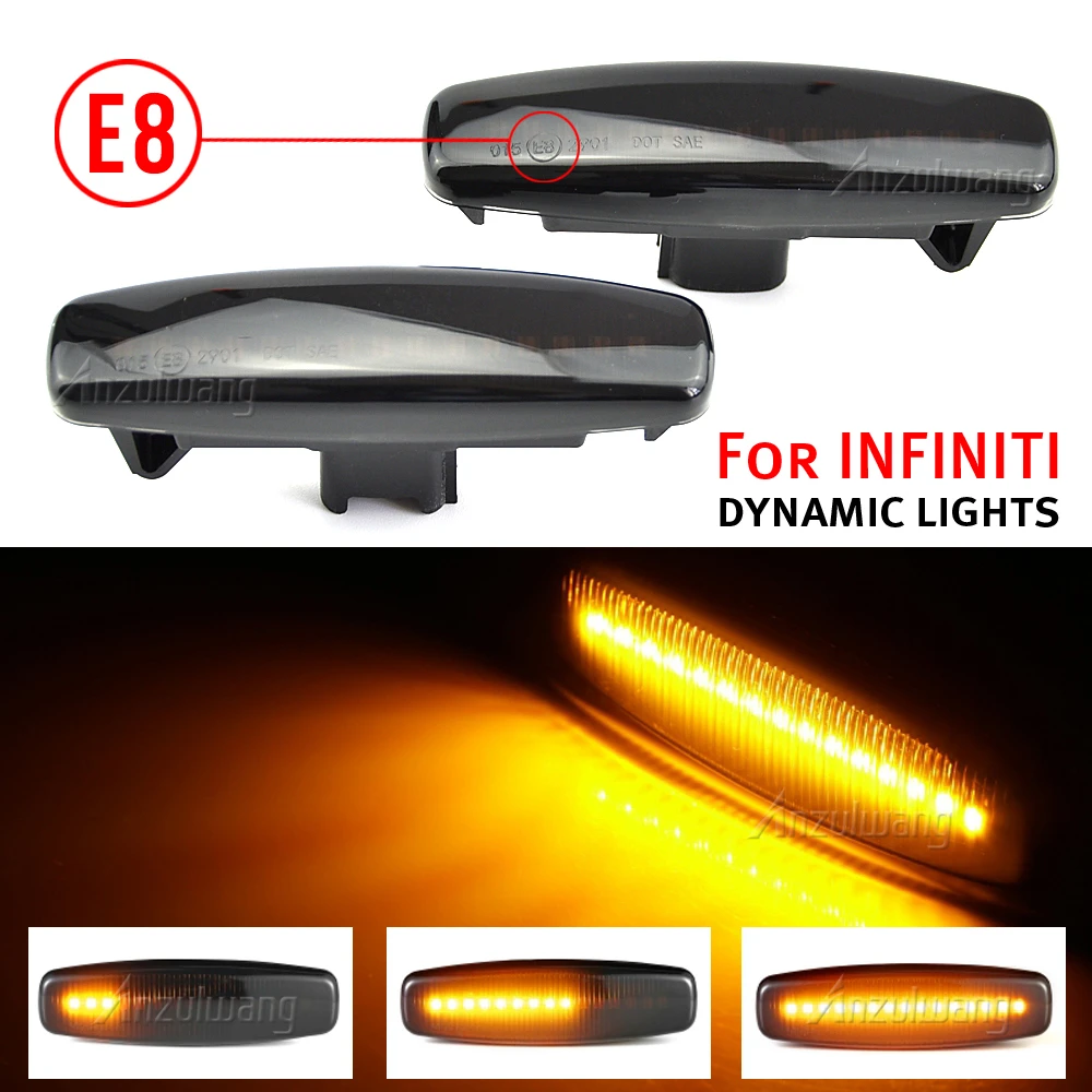 Side Marker Light LED Dynamic Turn Signal Lamp For Infiniti EX25 EX35