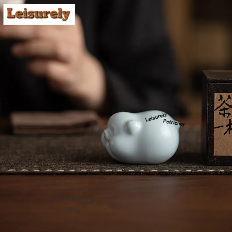Cute Zodiac Wealth Pig Tea Pet Elegant Fish Tank Landscaping Tea Figurine Play Toys Tea Statue Ornaments Teaware Supplies Craft
