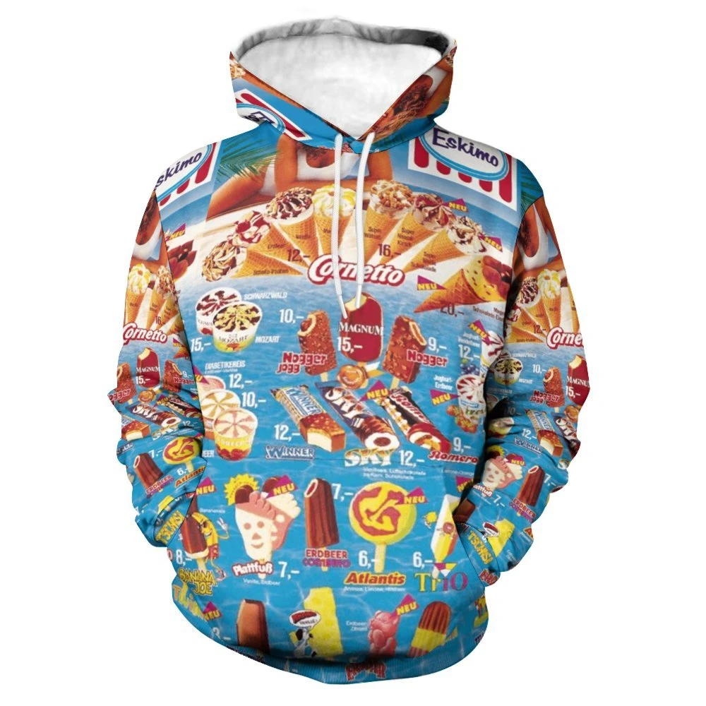 thumbnail image 1 of Sudadera con capucha Harajuku para hombre, sudadera con estampado gráfico de helado en 3D, sudaderas casuales, sudaderas con capucha de gran tamaño y divertidas para primavera y otoño, jerséis de call, 1 of 5
