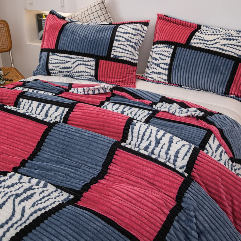 New grid style multifunctional magic velvet printed blanket can be used as bed sheets, nap blankets, pet blankets 5