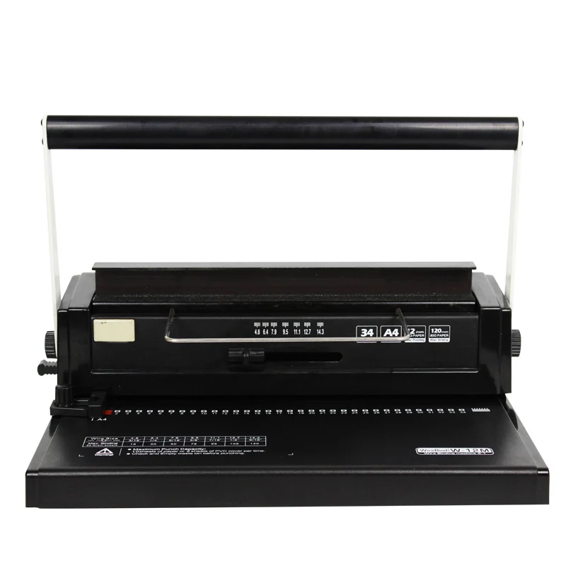 W12m Iron Ring Binding Machine 34 hole loose leaf iron ring punching machine double coil manual Wire binding machine binding machine