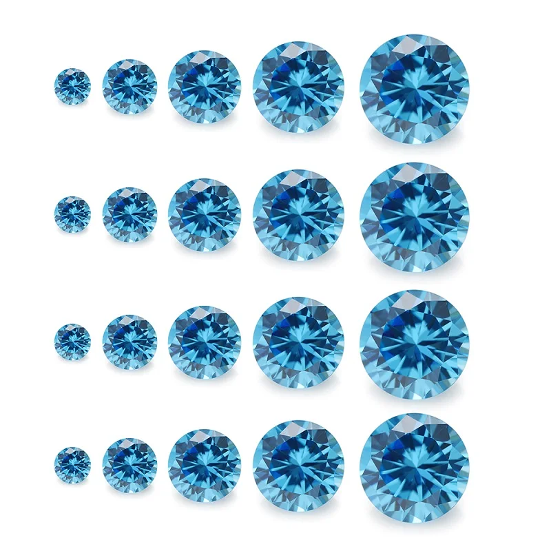

10pcs Per Size Total 50pcs Round Cubic Zirconia Stone 4mm 5mm 6mm 7mm 8mm Mix 5Size AAAAA Loose CZ Synthetic Gemstone