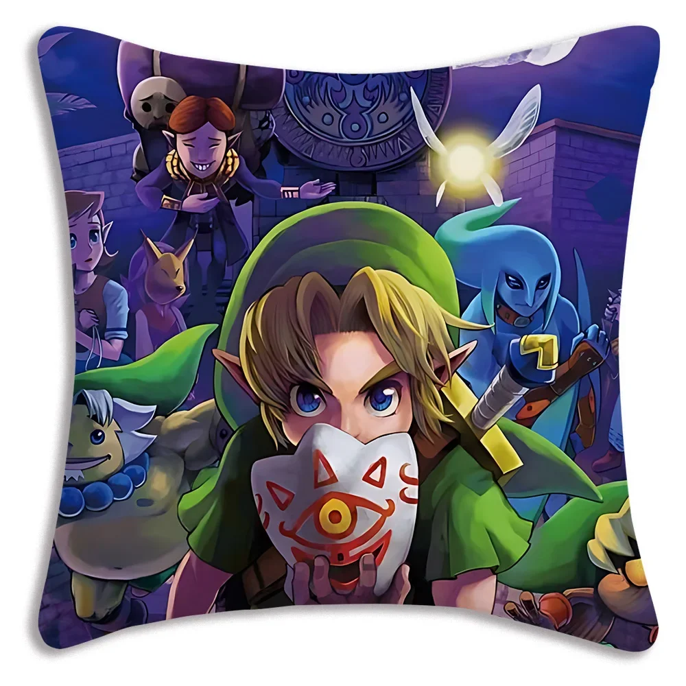 Hot Games Zeldas Legends Pillow Covers Cartoon Sofa Decorative Home Double-sided Printing Short Plush Cute Cushion Cover