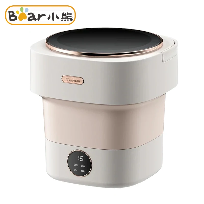 

Bear Portable Folding Washing Machine 8.5L Ultrasonic Small Washing Machine Cycle Washer with Dryer Bucket Mini Home Appliance