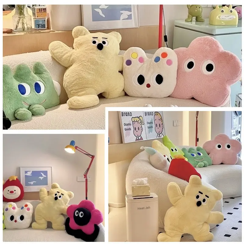 Celebrity Girly Flower Pillow Sofa Decor Kawaii Cat Bear Cushion Stuffed Animals Rainbow floral hoop Bunny Plush Toy Christmas 2