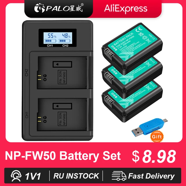 Np-fw50 Npfw50 Np Fw50 Battery + Led Dual Charger For Sony Alpha A7 A7ii  A7r A7rii A6000 A6300 A6400 A6500 Rx10 Rx10ii - Digital Batteries -  AliExpress