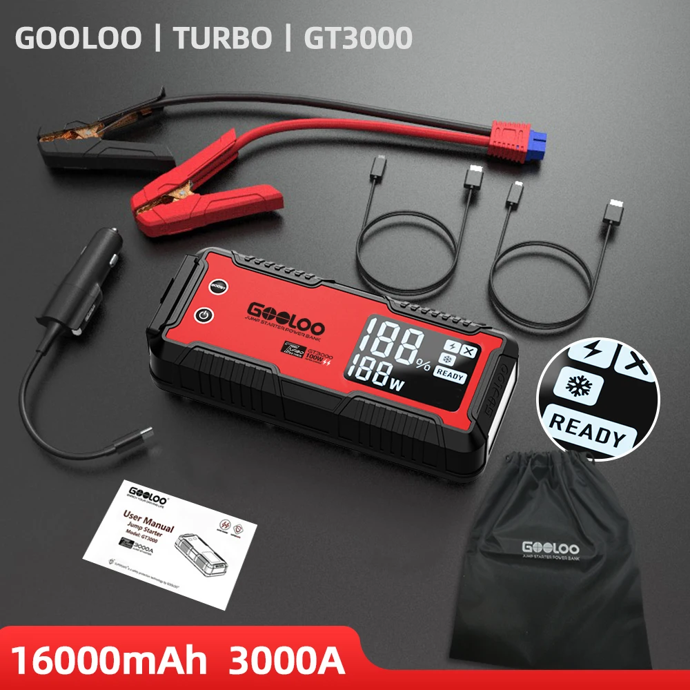 GOOLOO 59.2Wh سيارة الانتقال كاتب قوة البنك 3000A...