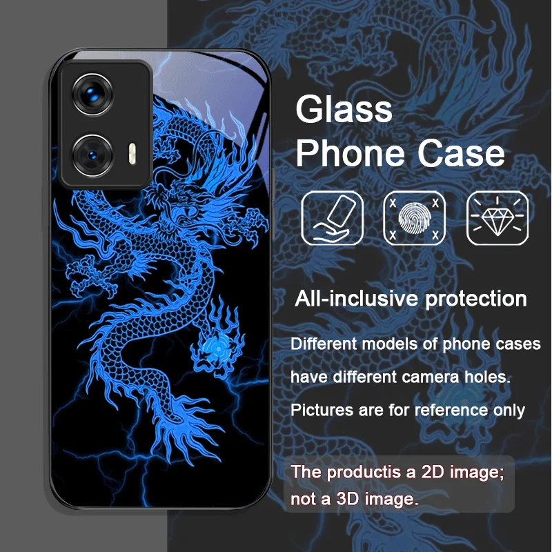 Creative Dragon Pattern Tempered Glass Phone Case - Hard Cover