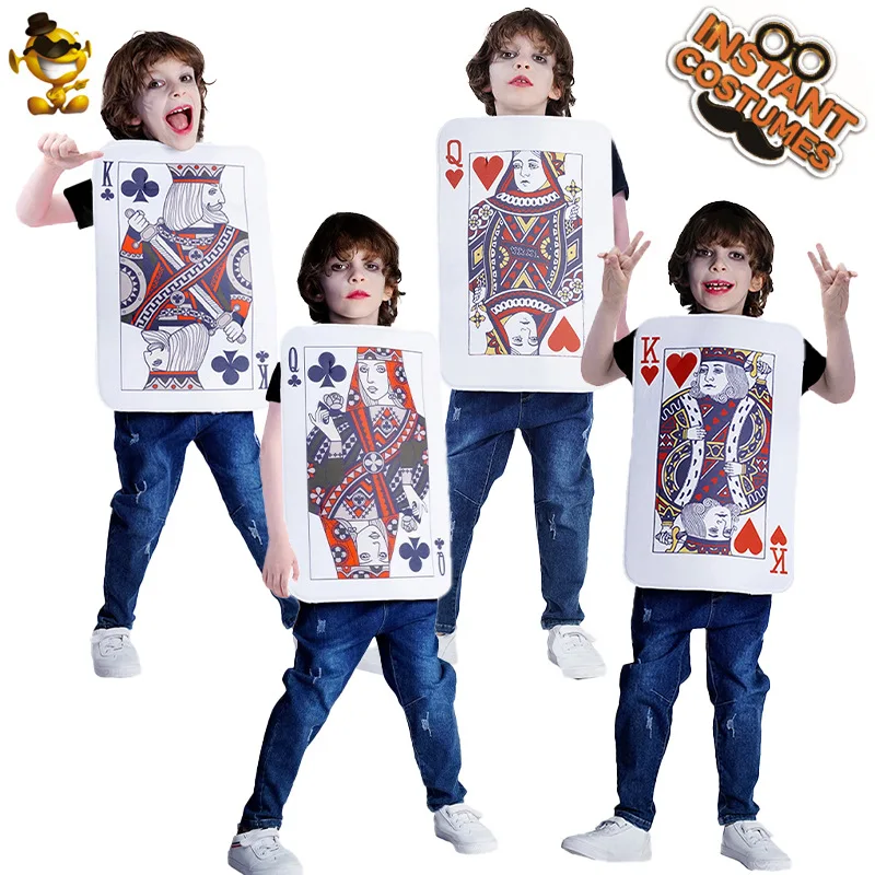 Funny Children's Poker Show Props Costume Mardi Gras Poker Party Costume Festival Performance Props Fit 100 to 150cm