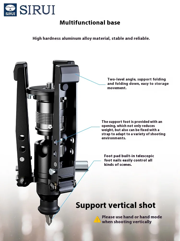 SIRUI SVM-165 SVM-145 SVM-E One-Step Height Height Adjustment Video Tripod Carbon Fiber Monopod for Iphone Sumsang Camera Tripod